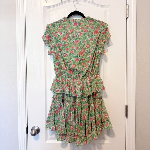 Reset by Jane Green Floral Tiered Ruffle Joelle Mini Dress NWT Size Medium - Picture 7 of 12